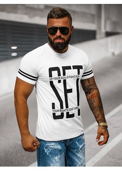 T-shirt męski biały OZONEE O/8T1275/1 ze sklepu ozonee.pl w kategorii T-shirty męskie - zdjęcie 174071363