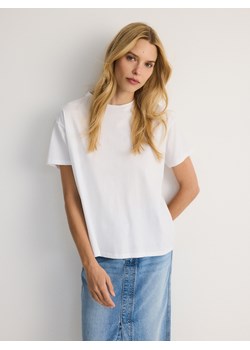 Reserved - Bawełniany t-shirt - biały ze sklepu Reserved w kategorii Bluzki damskie - zdjęcie 174072390