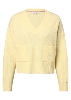 Tommy Hilfiger Sweter damski Kobiety Wełna żółty jednolity ze sklepu vangraaf w kategorii Swetry damskie - zdjęcie 174072460