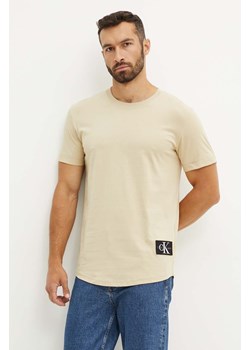 Calvin Klein Jeans t-shirt bawełniany męski kolor beżowy z aplikacją J30J323482 ze sklepu ANSWEAR.com w kategorii T-shirty męskie - zdjęcie 174072813