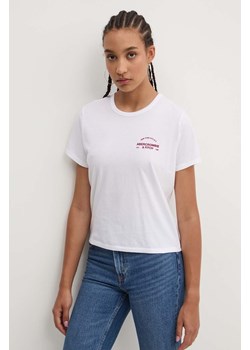 Abercrombie &amp; Fitch t-shirt bawełniany damski kolor beżowy KI157-4307 ze sklepu ANSWEAR.com w kategorii Bluzki damskie - zdjęcie 174073112