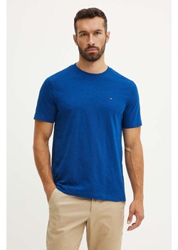 Tommy Hilfiger t-shirt bawełniany męski kolor granatowy gładki MW0MW34375 ze sklepu ANSWEAR.com w kategorii T-shirty męskie - zdjęcie 174073284