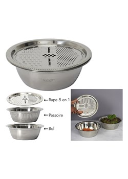 COOK CONCEPT Miska w kolorze srebrnym z sitkiem i tarką - 3,6 l ze sklepu Limango Polska w kategorii Akcesoria kuchenne - zdjęcie 174076483