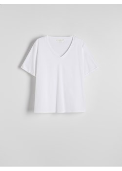 Reserved - T-shirt z modalem - biały ze sklepu Reserved w kategorii Bluzki damskie - zdjęcie 174077504
