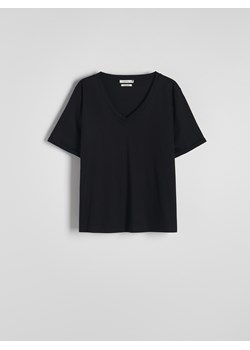 Reserved - T-shirt z modalem - czarny ze sklepu Reserved w kategorii Bluzki damskie - zdjęcie 174077510