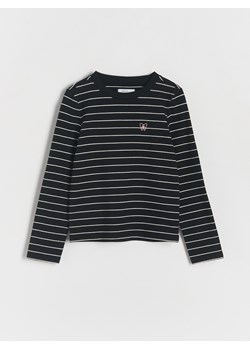 Reserved - Koszulka w paski - ciemnoszary ze sklepu Reserved w kategorii Bluzki dziewczęce - zdjęcie 174077623