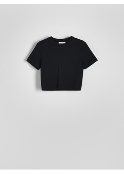 Reserved - Bawełniany t-shirt - czarny ze sklepu Reserved w kategorii Bluzki damskie - zdjęcie 174082824