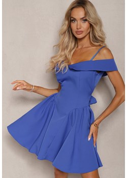 Niebieska Sukienka na Ramiączkach z Regulacją z Usztywnionymi Miseczkami Miviora ze sklepu Renee odzież w kategorii Sukienki - zdjęcie 174083050