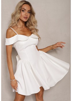 Biała Sukienka na Ramiączkach z Regulacją z Usztywnionymi Miseczkami Miviora ze sklepu Renee odzież w kategorii Sukienki - zdjęcie 174083060