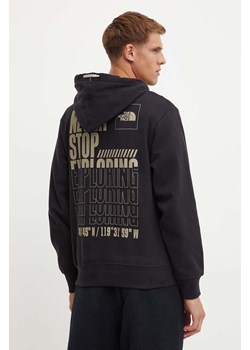 The North Face bluza bawełniana Coordinates Hoodie męska kolor czarny z kapturem z nadrukiem NF0A89D9JK31 ze sklepu ANSWEAR.com w kategorii Bluzy męskie - zdjęcie 174083310