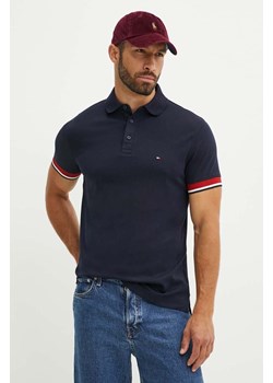 Tommy Hilfiger polo bawełniane kolor granatowy gładki MW0MW35588 ze sklepu ANSWEAR.com w kategorii T-shirty męskie - zdjęcie 174083541