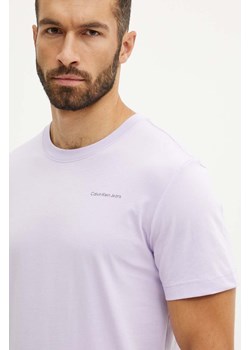 Calvin Klein Jeans t-shirt bawełniany męski kolor fioletowy z nadrukiem J30J325679 ze sklepu ANSWEAR.com w kategorii T-shirty męskie - zdjęcie 174083632