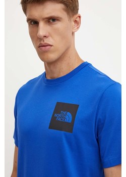 The North Face t-shirt Fine Tee męski kolor niebieski z nadrukiem NF0A8A6MEF11 ze sklepu ANSWEAR.com w kategorii T-shirty męskie - zdjęcie 174083750