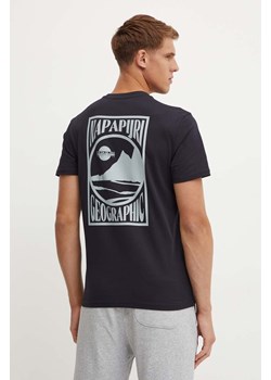 Napapijri t-shirt bawełniany S-Mele męski kolor czarny z nadrukiem NP0A4IN40411 ze sklepu ANSWEAR.com w kategorii T-shirty męskie - zdjęcie 174083760