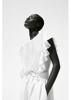 H & M - Bluzka z falbankami - Biały ze sklepu H&M w kategorii Bluzki damskie - zdjęcie 174083874