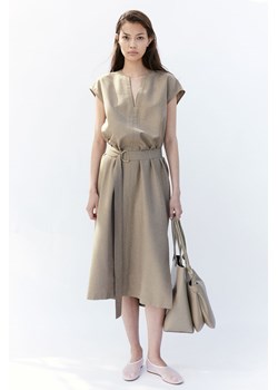 H & M - Sukienka midi z paskiem - Brązowy ze sklepu H&M w kategorii Sukienki - zdjęcie 174083890