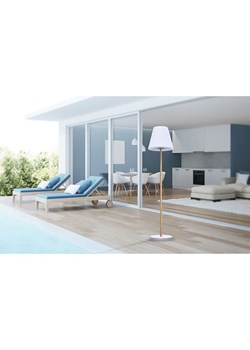 lumisky Lampa solarna LED &quot;Standy Wood&quot; w kolorze biało-brązowym - wys. 150 cm ze sklepu Limango Polska w kategorii Dekoracje i akcesoria ogrodowe - zdjęcie 174085713