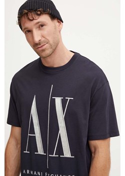 Armani Exchange t-shirt bawełniany kolor granatowy z aplikacją 8NZTPQ ZJH4Z ze sklepu ANSWEAR.com w kategorii T-shirty męskie - zdjęcie 174086551