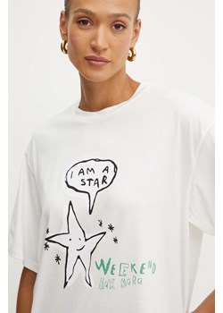 Weekend Max Mara t-shirt bawełniany damski kolor biały 2425946041600 ze sklepu ANSWEAR.com w kategorii Bluzki damskie - zdjęcie 174086902