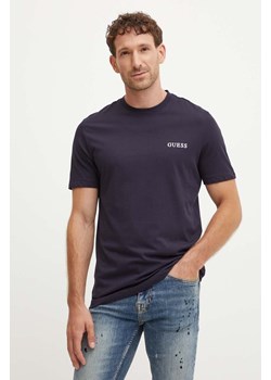 Guess t-shirt bawełniany 3-pack męski kolor granatowy z nadrukiem U4YG52 KCAM1 ze sklepu ANSWEAR.com w kategorii T-shirty męskie - zdjęcie 174087111