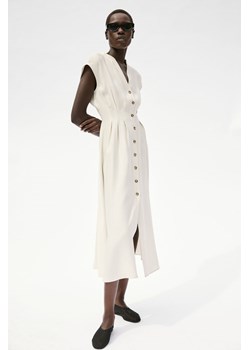 H & M - Taliowana szmizjerka - Beżowy ze sklepu H&M w kategorii Sukienki - zdjęcie 174087890