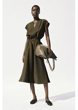H & M - Sukienka midi z paskiem - Zielony ze sklepu H&M w kategorii Sukienki - zdjęcie 174087932