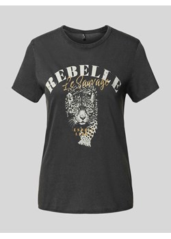 T-shirt z nadrukiem z motywem i napisem model ‘LUCY’ ze sklepu Peek&Cloppenburg  w kategorii Bluzki damskie - zdjęcie 174088421