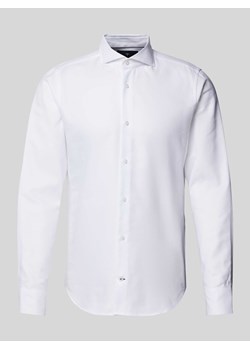 Koszula biznesowa o kroju slim fit z fakturowanym wzorem ze sklepu Peek&Cloppenburg  w kategorii Koszule męskie - zdjęcie 174088752
