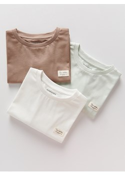Reserved - Bawełniany t-shirt oversize 3 pack - brązowy ze sklepu Reserved w kategorii T-shirty chłopięce - zdjęcie 174090883