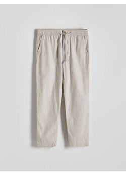 Reserved - Spodnie loose z lnem - beżowy ze sklepu Reserved w kategorii Spodnie męskie - zdjęcie 174091120