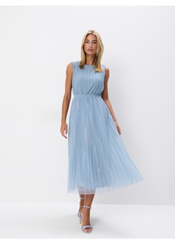 Mohito - Niebieska sukienka midi z dzianiny mesh - błękitny ze sklepu Mohito w kategorii Sukienki - zdjęcie 174092354