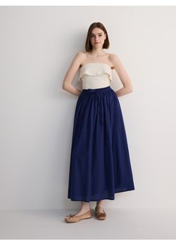 Reserved - Spódnica midi z bawełny - jasnoniebieski ze sklepu Reserved w kategorii Spódnice - zdjęcie 174092524