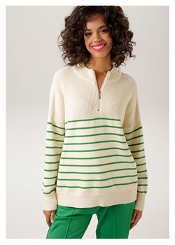Aniston Sweter w kolorze kremowo-zielonym ze sklepu Limango Polska w kategorii Swetry damskie - zdjęcie 174095152