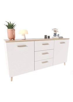 Biała Komoda Skandynawska 150 Cm M6-T13 ze sklepu Edinos.pl w kategorii Komody - zdjęcie 174095760