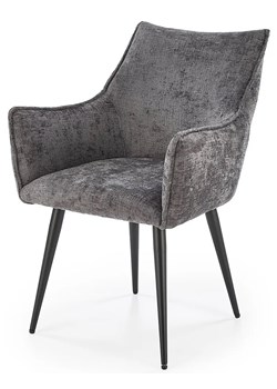 Popielate tapicerowane krzesło skandynawskie - Sabio ze sklepu Edinos.pl w kategorii Krzesła - zdjęcie 174095770