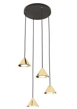 Czarno-złota nowoczesna lampa wisząca - 3X D130 K2-W31 ze sklepu Edinos.pl w kategorii Lampy wiszące - zdjęcie 174095803