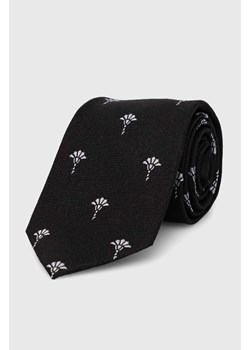 Joop! krawat jedwabny kolor czarny 30044249 ze sklepu ANSWEAR.com w kategorii Krawaty - zdjęcie 174096000