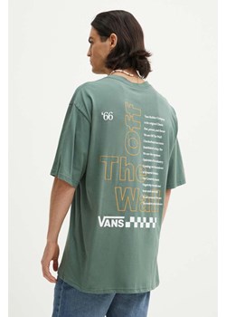 Vans t-shirt bawełniany męski kolor zielony z nadrukiem VN000HFT1CI1 ze sklepu ANSWEAR.com w kategorii T-shirty męskie - zdjęcie 174096483