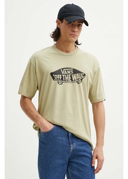 Vans t-shirt bawełniany męski kolor zielony z nadrukiem VN00004XD3Z1 ze sklepu ANSWEAR.com w kategorii T-shirty męskie - zdjęcie 174096493