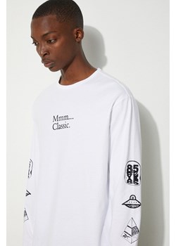 Reebok Classic longsleeve bawełniany Skateboard Longsleeve Tee HT8175 kolor biały z nadrukiem HT8175-BIALY ze sklepu PRM w kategorii T-shirty męskie - zdjęcie 174097744