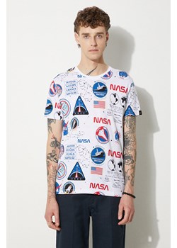 Alpha Industries t-shirt bawełniany x NASA kolor biały wzorzysty 116503.09-BIALY ze sklepu PRM w kategorii T-shirty męskie - zdjęcie 174097850