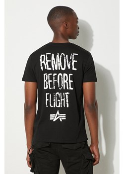 Alpha Industries t-shirt bawełniany RBF Moto kolor czarny z nadrukiem 116512.03-CZARNY ze sklepu PRM w kategorii T-shirty męskie - zdjęcie 174097852