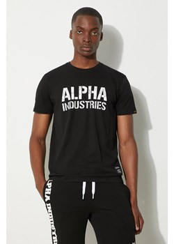 Alpha Industries t-shirt bawełniany kolor czarny z nadrukiem 156513.95-CZARNY ze sklepu PRM w kategorii T-shirty męskie - zdjęcie 174097870