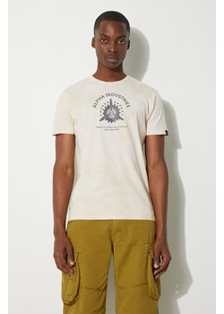 Alpha Industries t-shirt bawełniany kolor beżowy z nadrukiem 106515.136-KREMOWY ze sklepu PRM w kategorii T-shirty męskie - zdjęcie 174097890