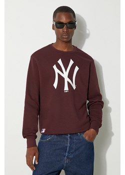 New Era bluza męska kolor bordowy z nadrukiem NEW YORK YANKEES ze sklepu PRM w kategorii Bluzy męskie - zdjęcie 174097962