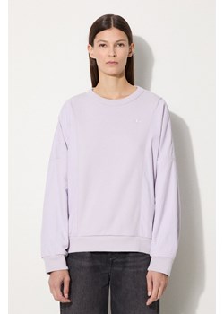 adidas Originals bluza bawełniana damska kolor fioletowy gładka IC5305-FIOLETOWY ze sklepu PRM w kategorii Bluzy damskie - zdjęcie 174098134