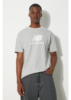 New Balance t-shirt męski kolor szary z nadrukiem MT31541AG-1AG ze sklepu PRM w kategorii T-shirty męskie - zdjęcie 174098222