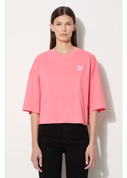 Puma t-shirt bawełniany damski kolor różowy 624226 ze sklepu PRM w kategorii Bluzki damskie - zdjęcie 174098282