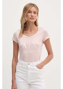 Armani Exchange t-shirt bawełniany kolor różowy ze sklepu ANSWEAR.com w kategorii Bluzki damskie - zdjęcie 174101120