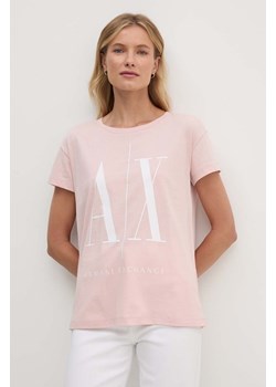 Armani Exchange t-shirt bawełniany kolor różowy ze sklepu ANSWEAR.com w kategorii Bluzki damskie - zdjęcie 174101124